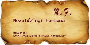 Mozolányi Fortuna névjegykártya